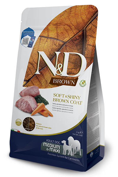 Farmina N&D Brown Coat Lamb, Carrot & Kelp Dog Dry Food