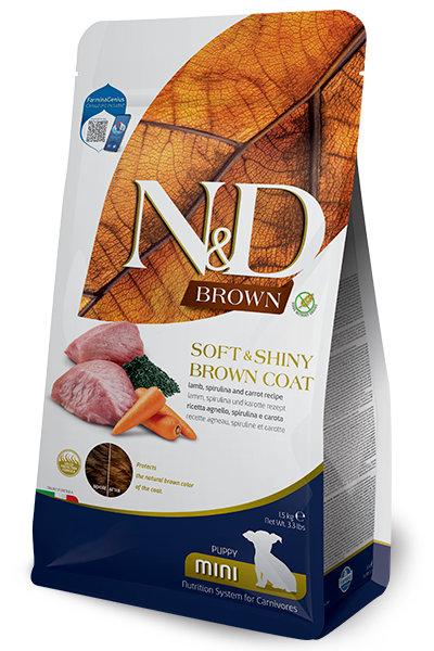 Farmina N&D Brown Coat Lamb, Carrot & Kelp Puppy Dry Food