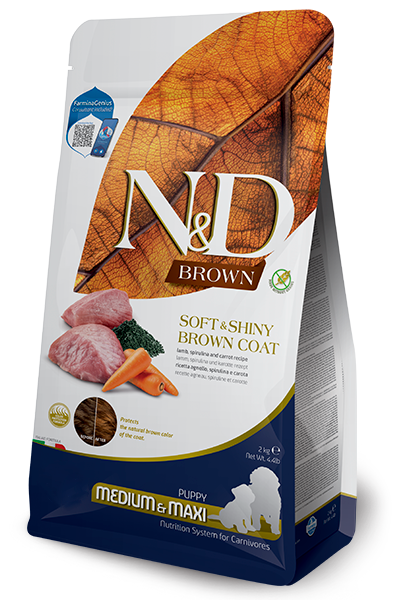Farmina N&D Brown Coat Lamb, Carrot & Kelp Puppy Dry Food