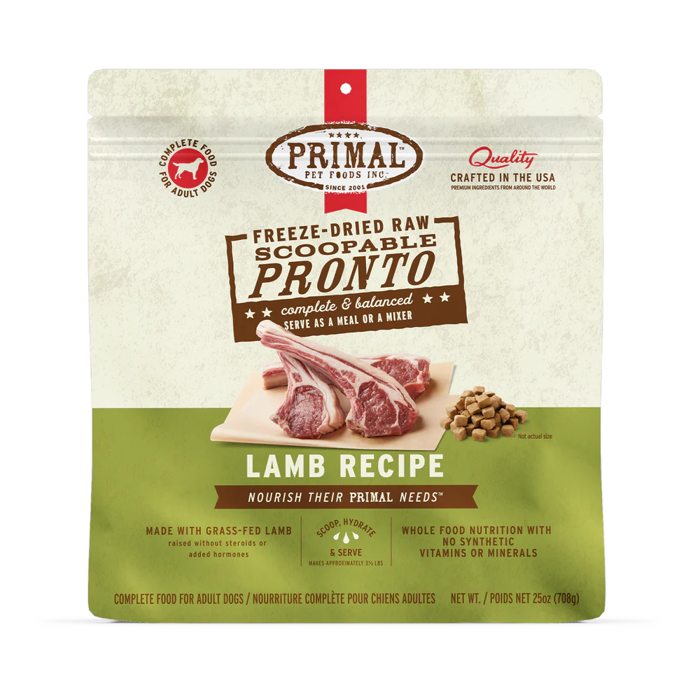Primal Lamb Recipe Freeze-Dried Raw Pronto Dog Food