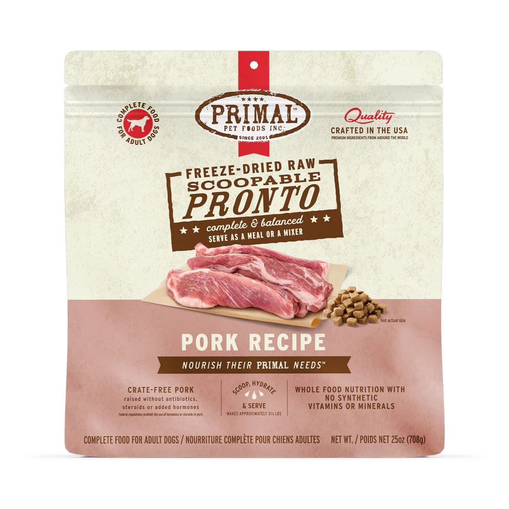 Primal Pork Recipe Freeze-Dried Raw Pronto Dog Food