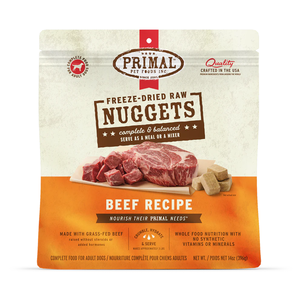 Primal Beef Recipe Freeze-Dried Raw Nuggets Dog Food