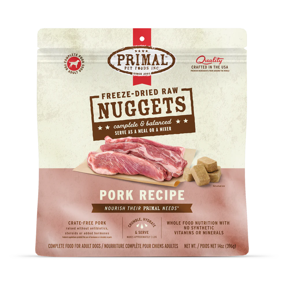 Primal Pork Recipe Freeze-Dried Raw Nuggets Dog Food