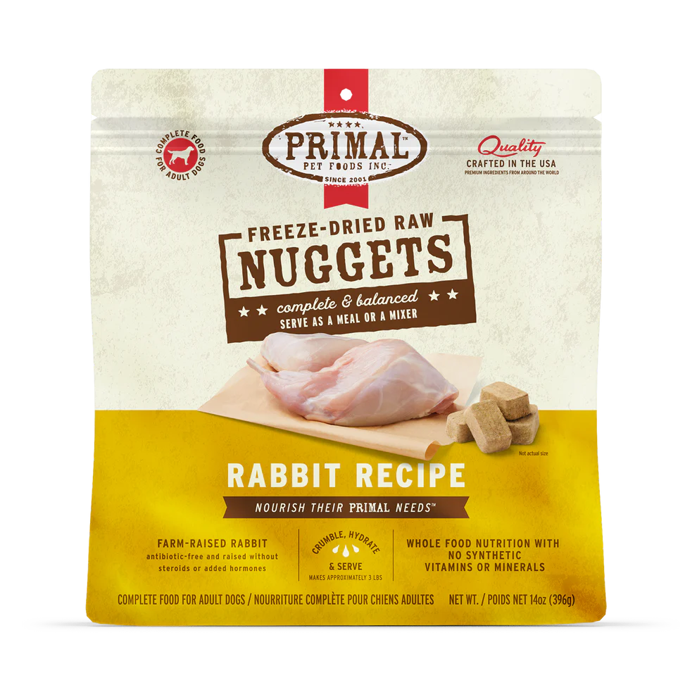 Primal Rabbit Recipe Freeze-Dried Raw Nuggets Dog Food