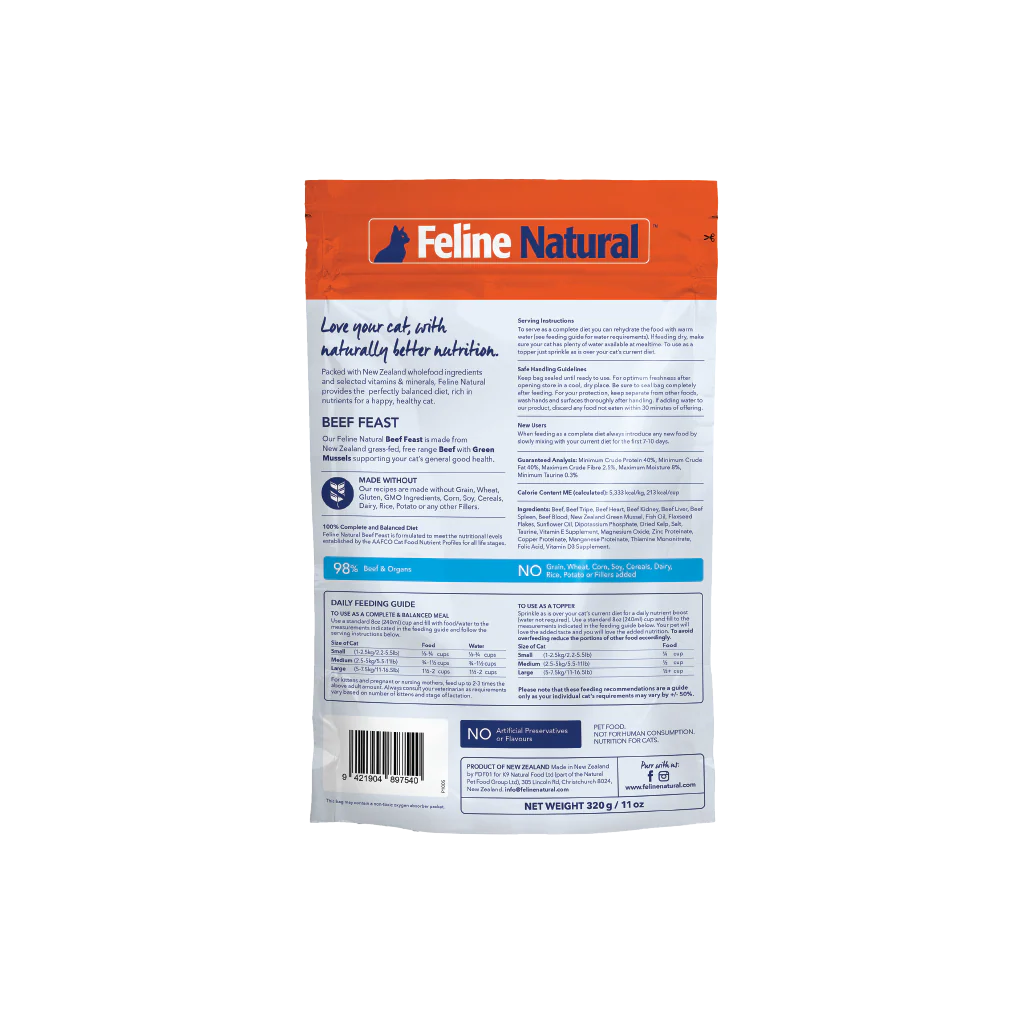 Feline Natural Beef & Hoki Freeze-Dried Cat food