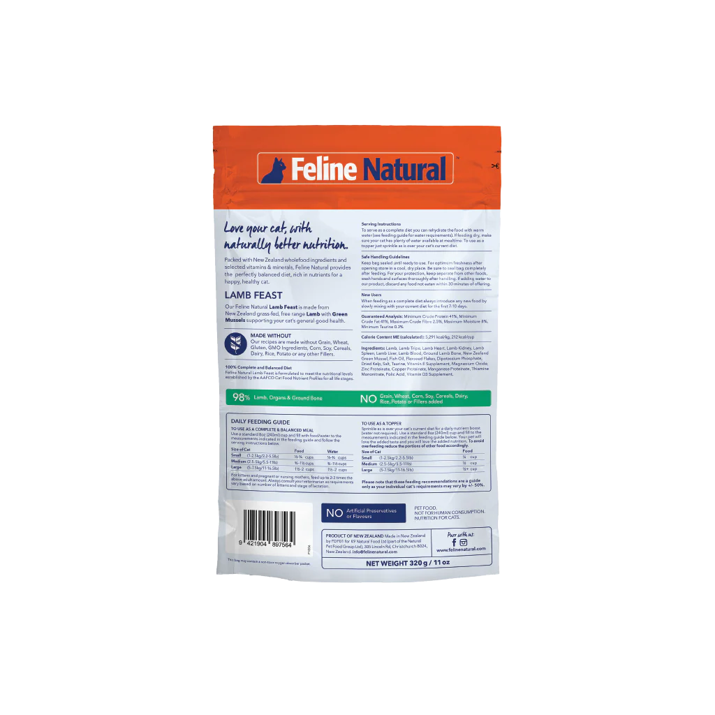 Feline Natural Lamb Feast Freeze-Dried Cat Food