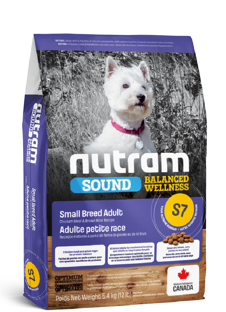Nutram Sound S7 Chicken and Brown Rice Small Breed Dry Dog Food