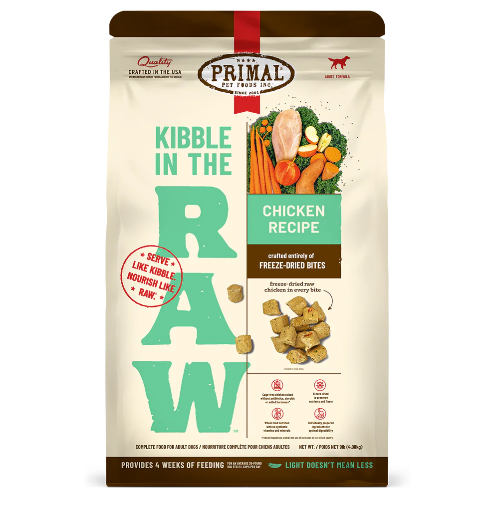 Primal Chicken Recipe Kibble in the Raw Dry Dog Food