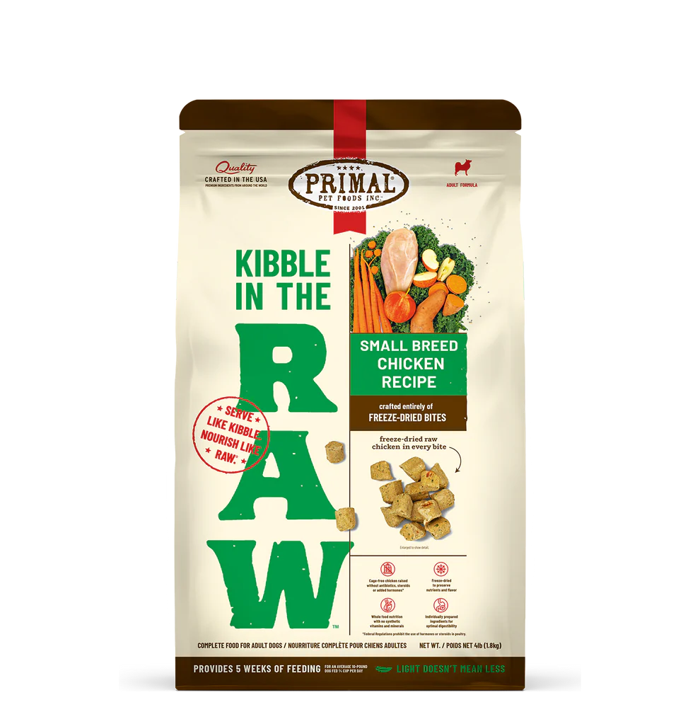 Primal Small Breed Chicken Recipe Kibble in the Raw Dry Dog Food