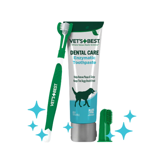 Vet's Best Dental Care Kit With Toothbrush and Gel Dog