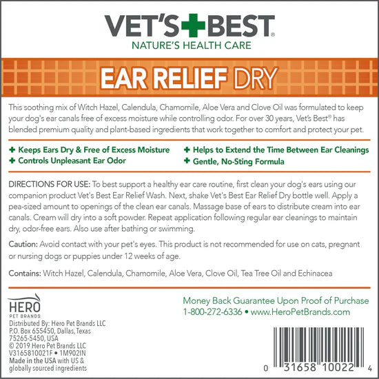 Vet's Best Ear Relief Dry For Dog