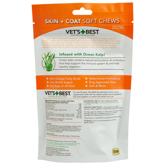 Vet's Best Skin And Coat Soft Chews