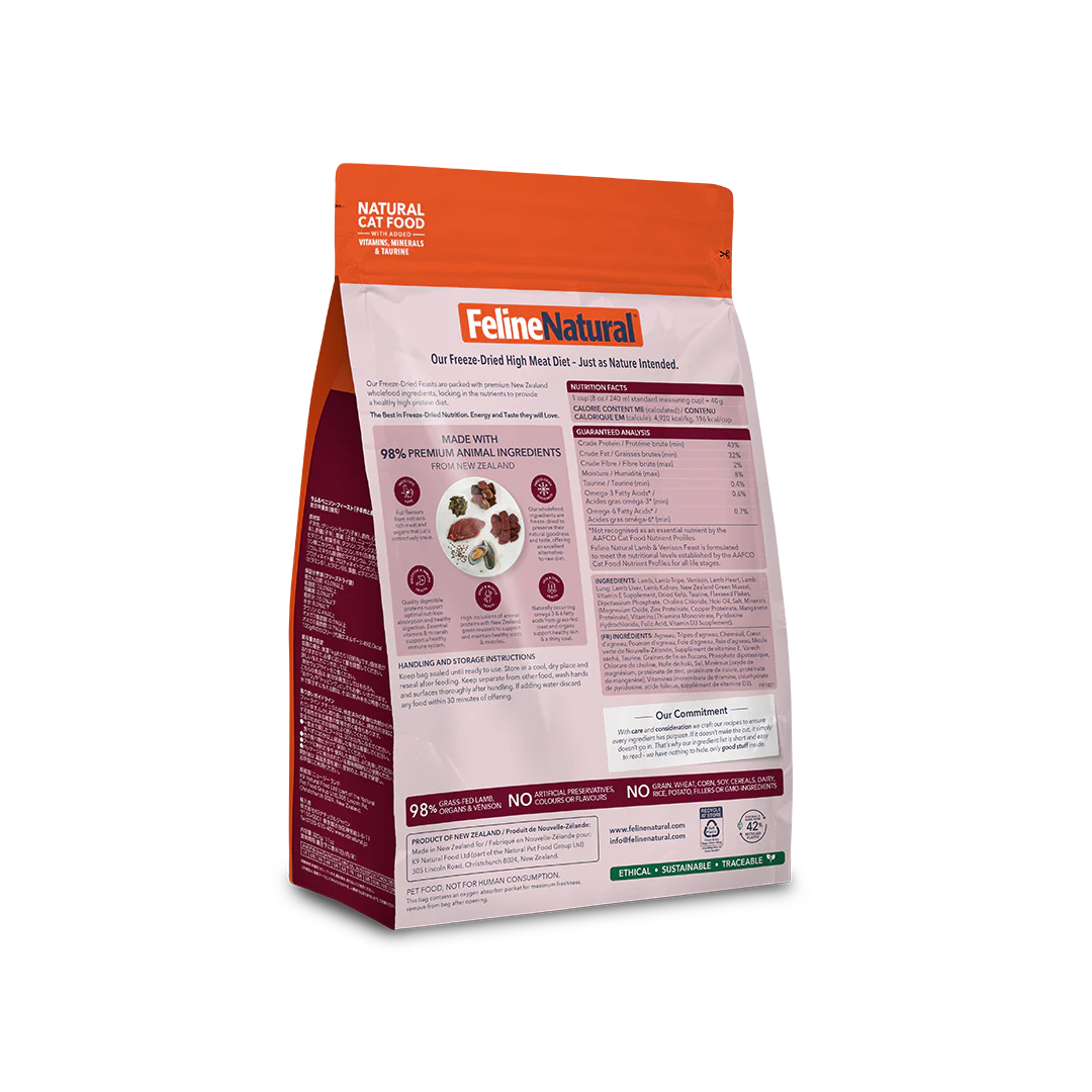 Feline Natural Lamb & Venison Freeze-Dried Cat Food