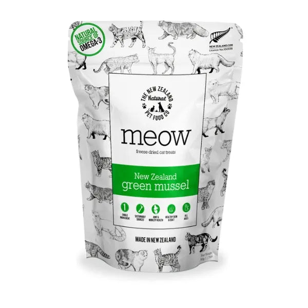 NZPF Meow Freeze Dried Green Lipped Mussels Cat Treats