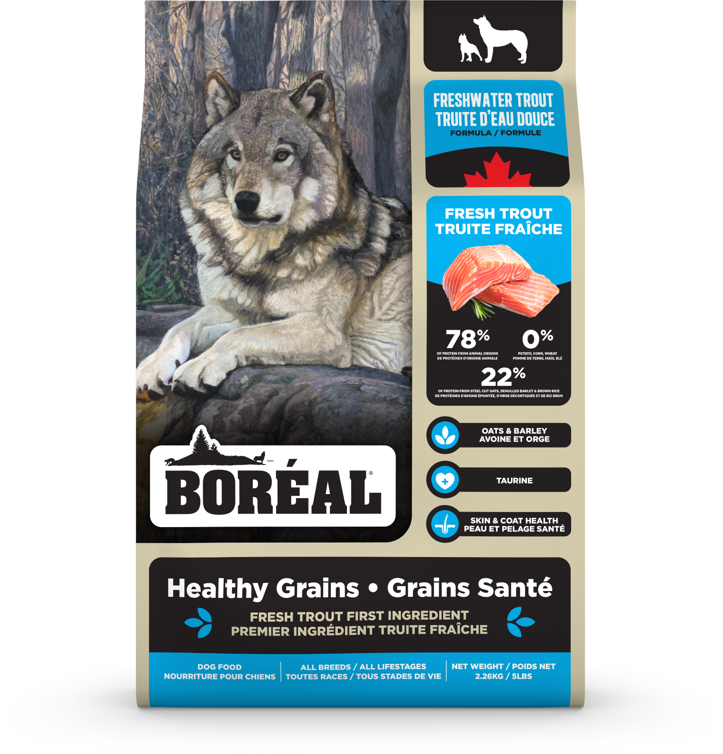 Boreal Healthy Grains Freshwater Trout Dry Dog Food