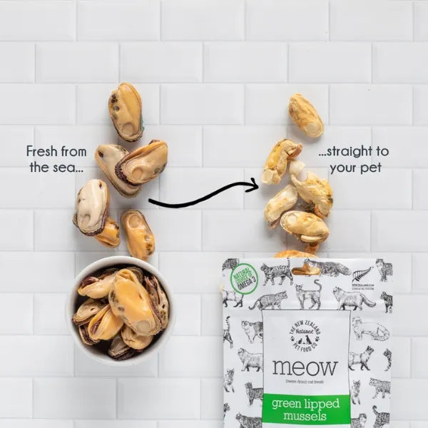 NZPF Meow Freeze Dried Green Lipped Mussels Cat Treats