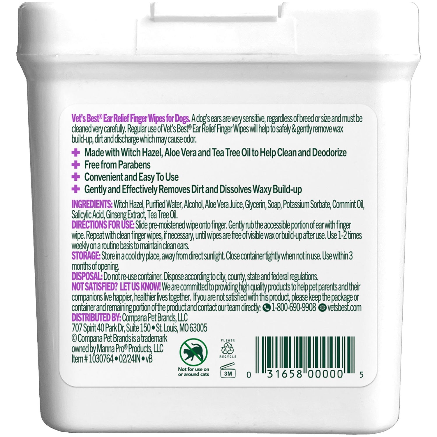 Vet's Best Ear Care Ear Relief Finger Wipes for Dogs