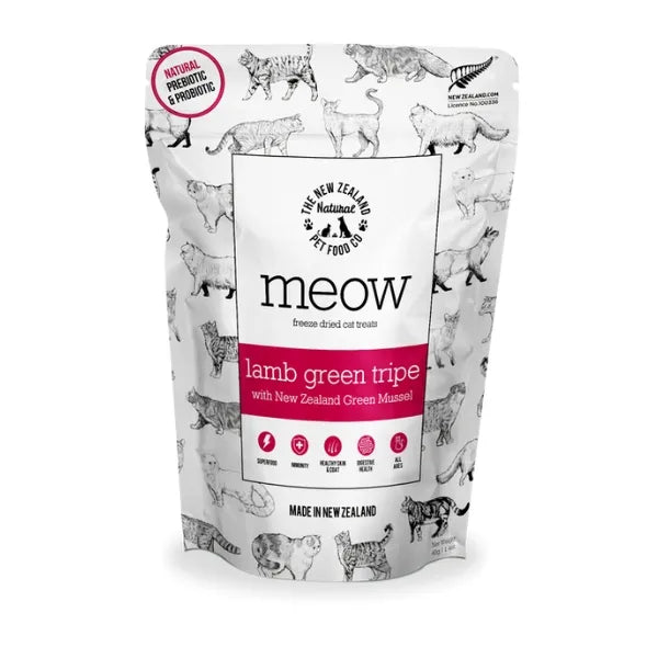 NZPF Meow Freeze Dried Lamb Green Tripe With Green Lipped Mussels Cat Treats