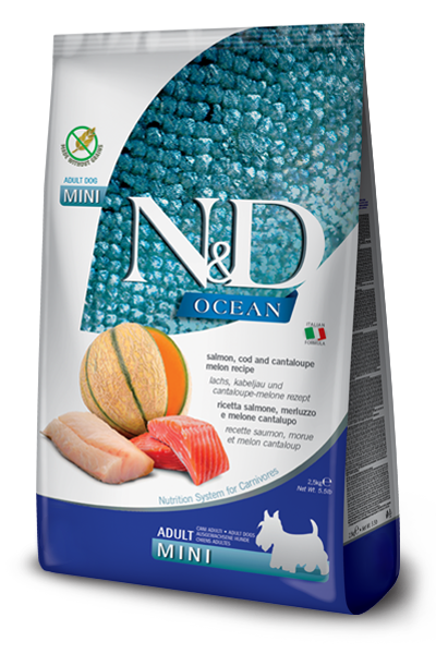 Farmina N&D Ocean Salmon, Cod & Cantaloupe Melon Mini Dog Dry Food