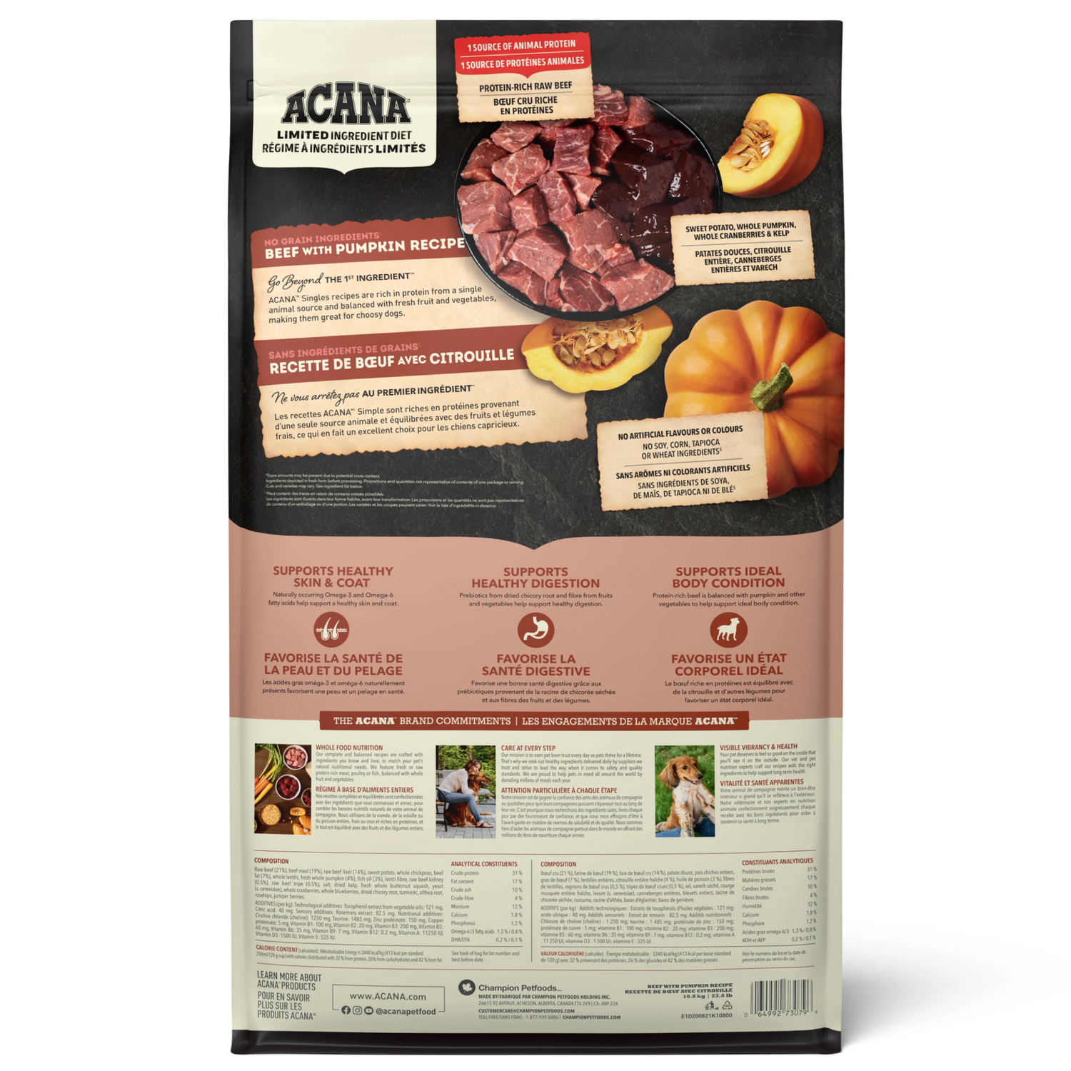ACANA Singles Beef + Pumpkin Recipe Dog Dry Food