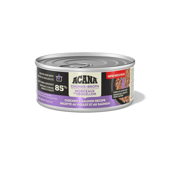 ACANA Chunks in Broth Chicken + Salmon Recipe Kitten Cat Wet Food