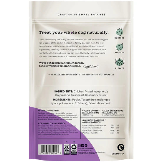 Crumps Freeze Dried Chicken Bites Treats Dog