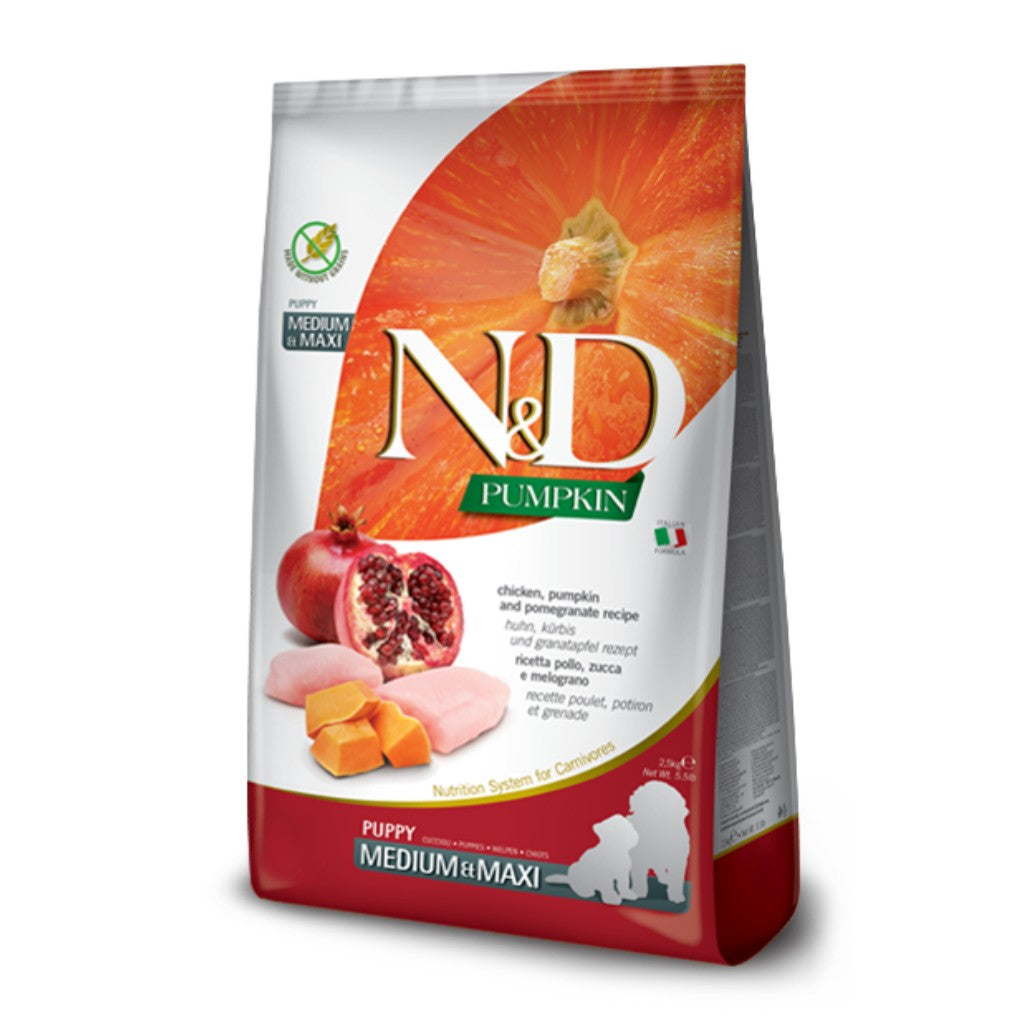 Farmina N&D Pumpkin Chicken & Pomegranate Medium & Maxi Puppy Dry Food