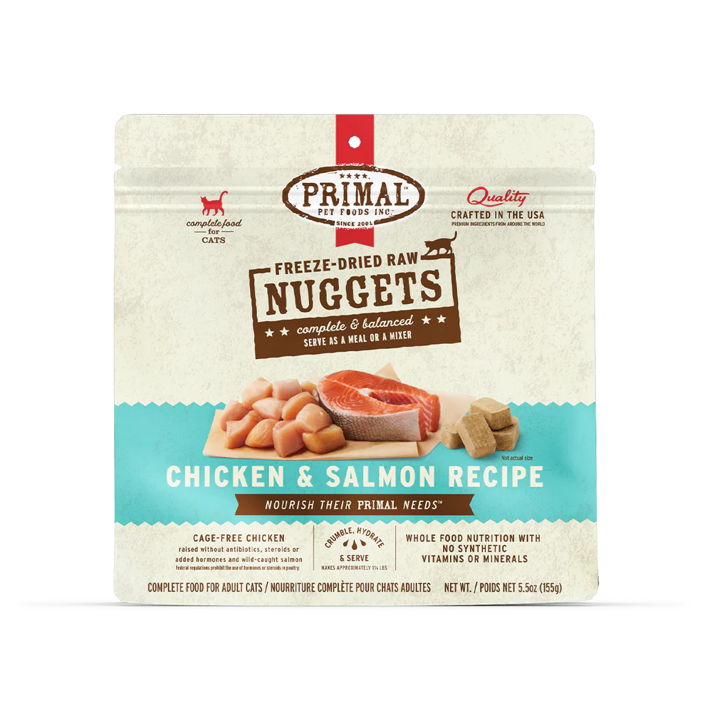 Primal Chicken & Salmon Recipe Freeze-Dried Raw Nuggets Cat Food