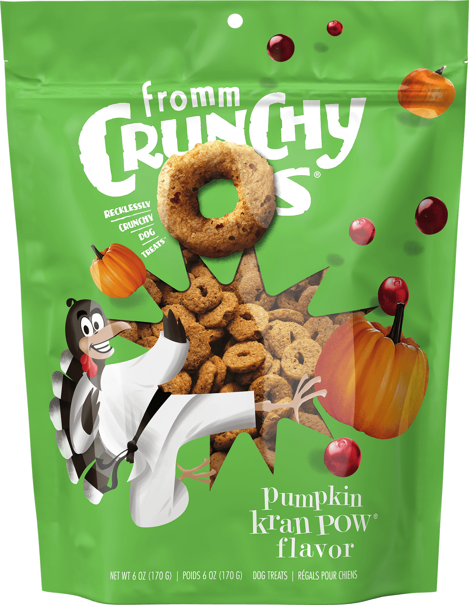 Fromm Crunchy Os Pumpkin Kran POW Flavor Dog Treats 6oz