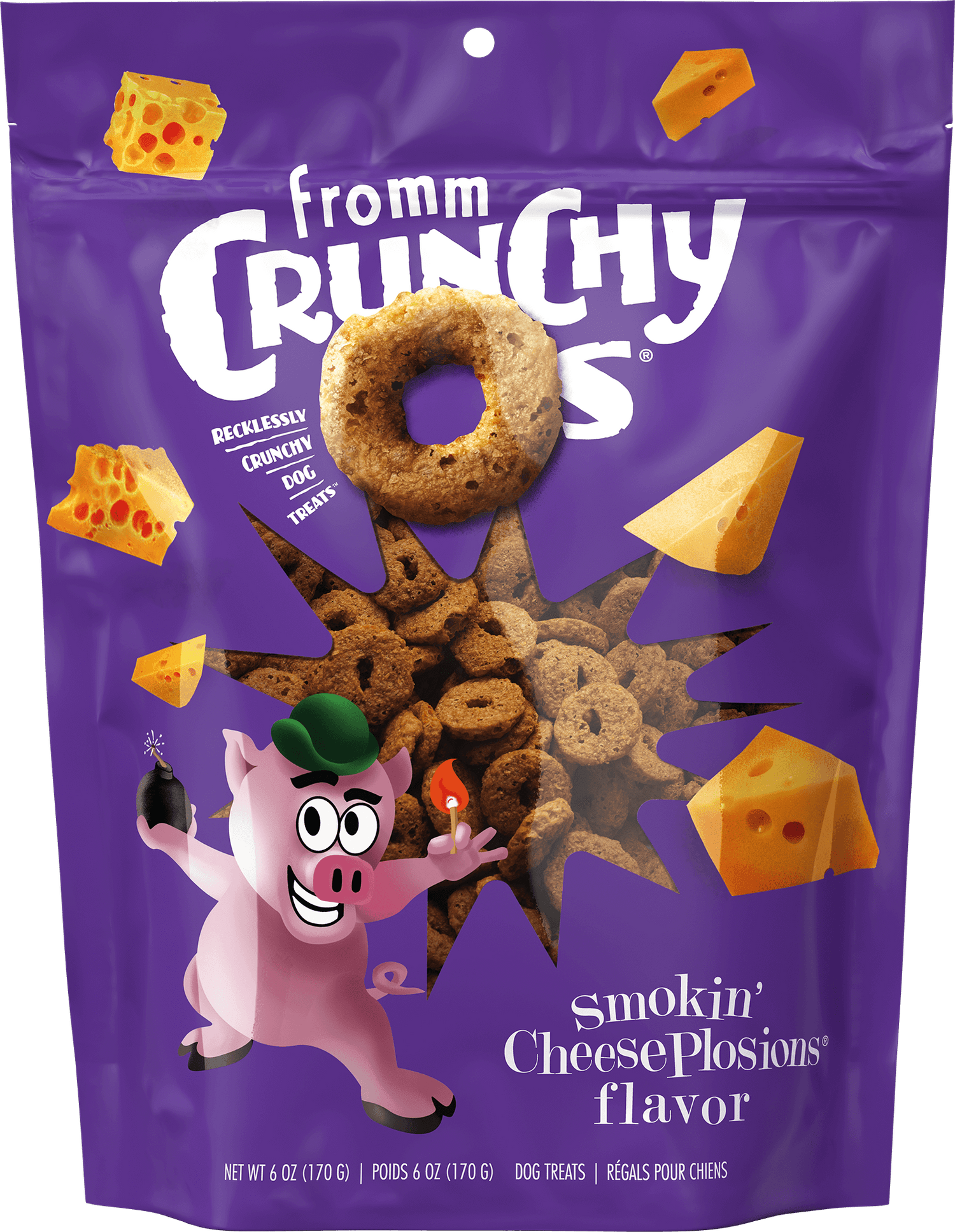 Fromm Crunchy Os Smokin' CheesePlosions Flavor Dog Treats 6oz