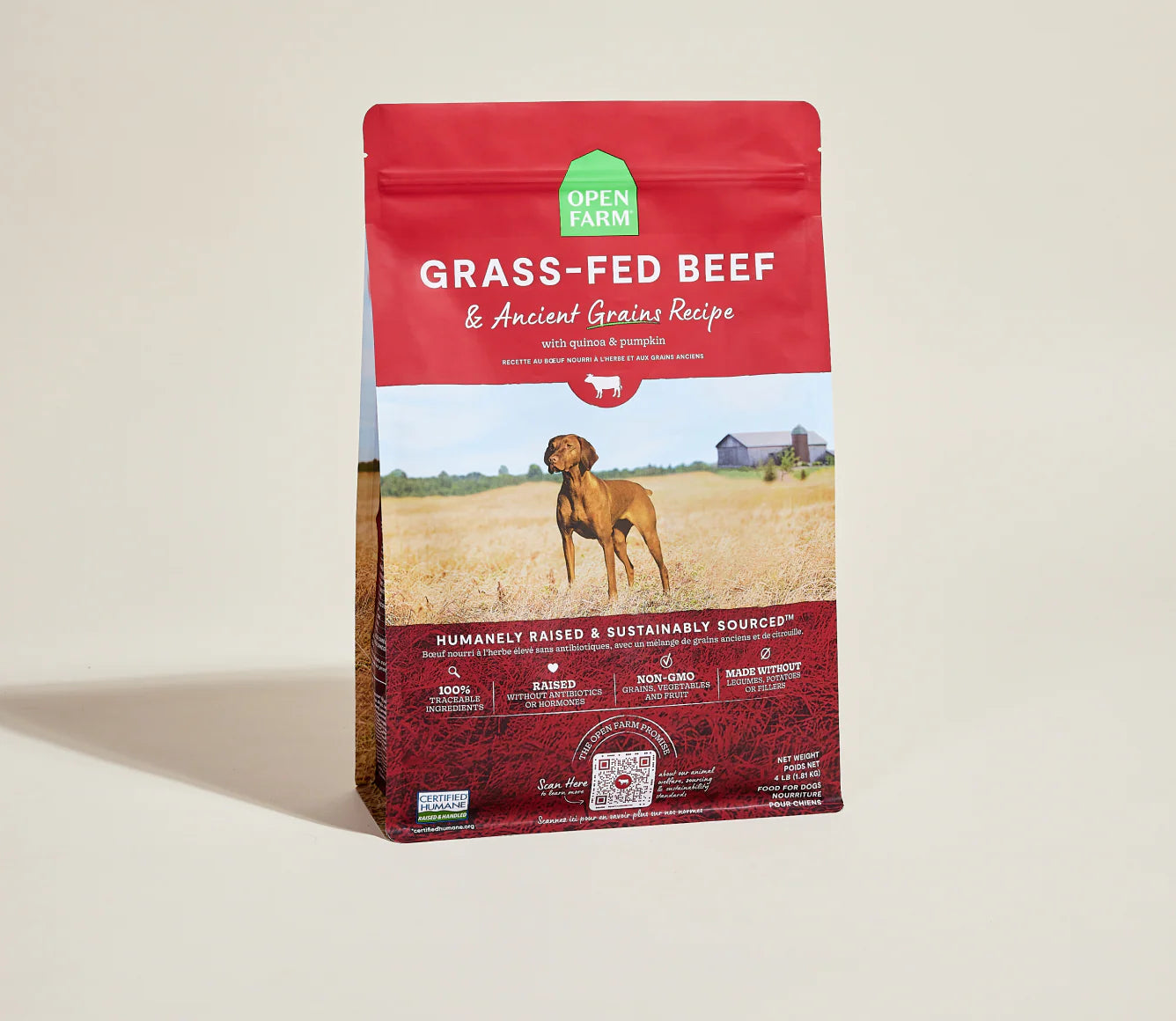Open Farm Grass-Fed Beef Ancient Grains Dry Dog Food
