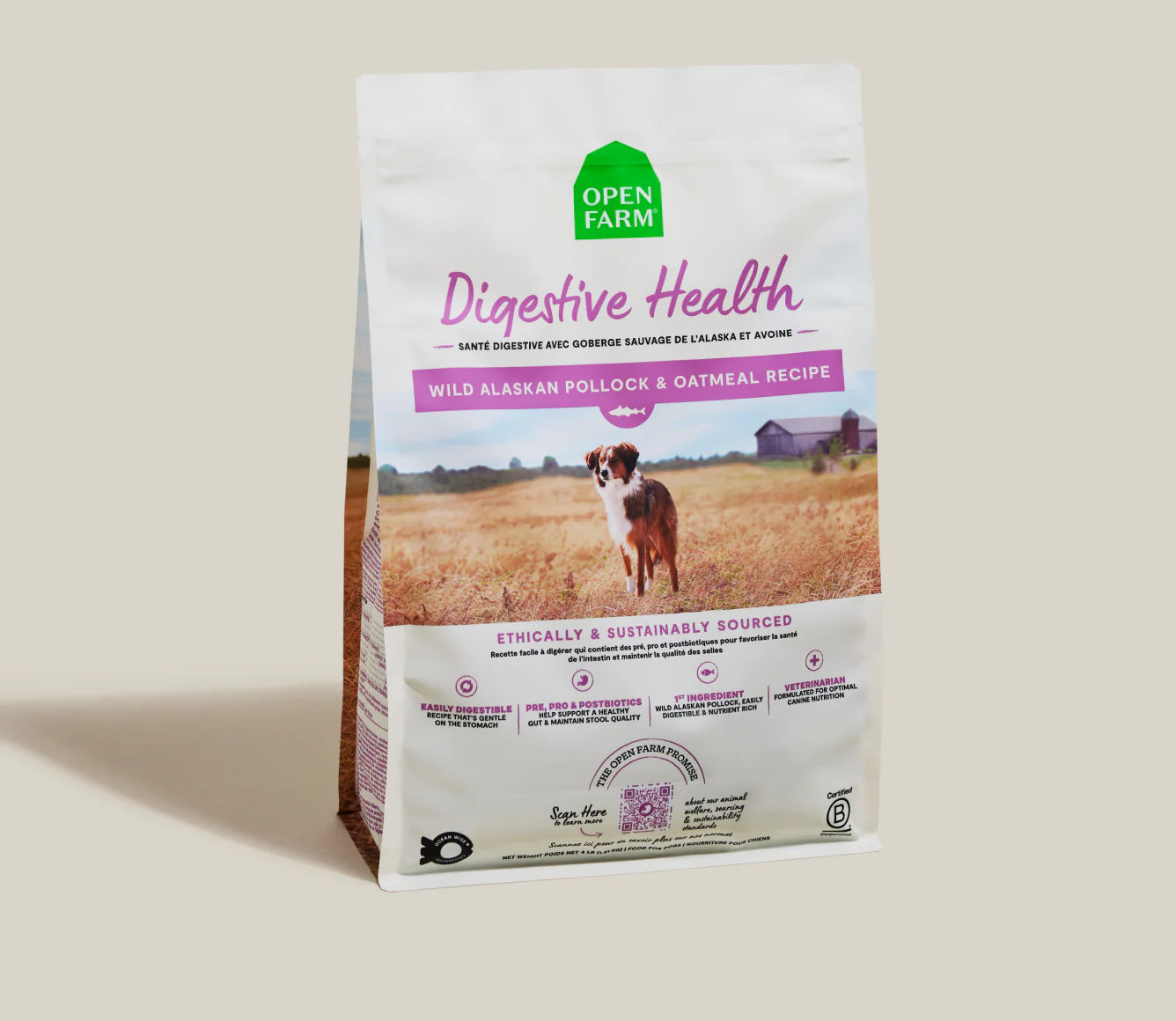 Open Farm Digestive Health Wild Alaskan Pollock Dry Dog Food