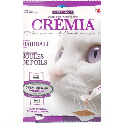 Oven-Baked Tradition Crèmia Lickable Treats Grain-Free Hairball Duck Cat Treats