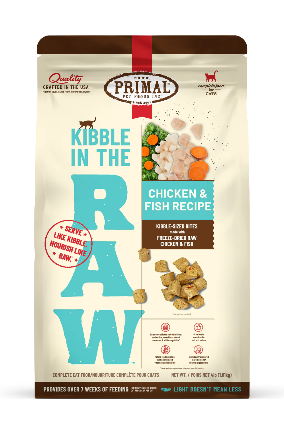 Primal Chicken & Fish Recipe Kibble in the Raw Dry Cat Food