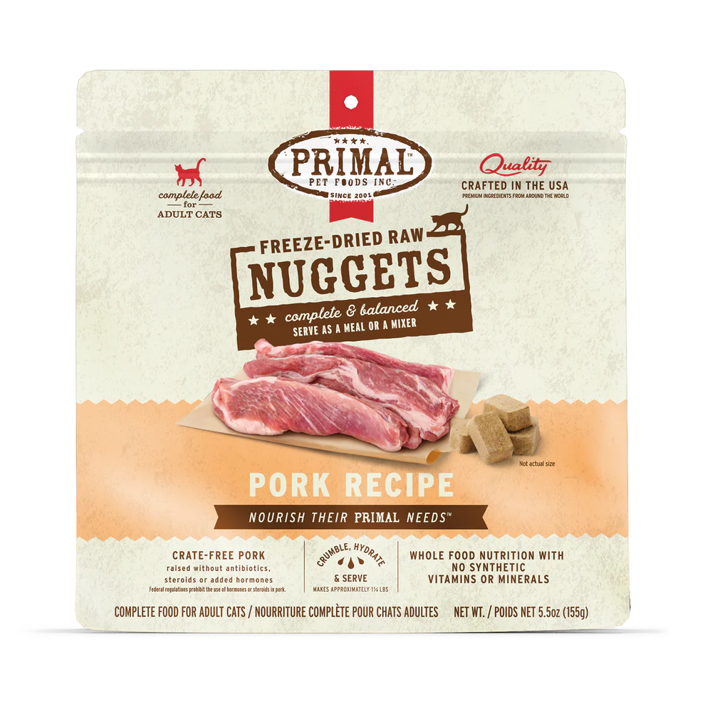 Primal Pork Recipe Freeze-Dried Raw Nuggets Cat Food