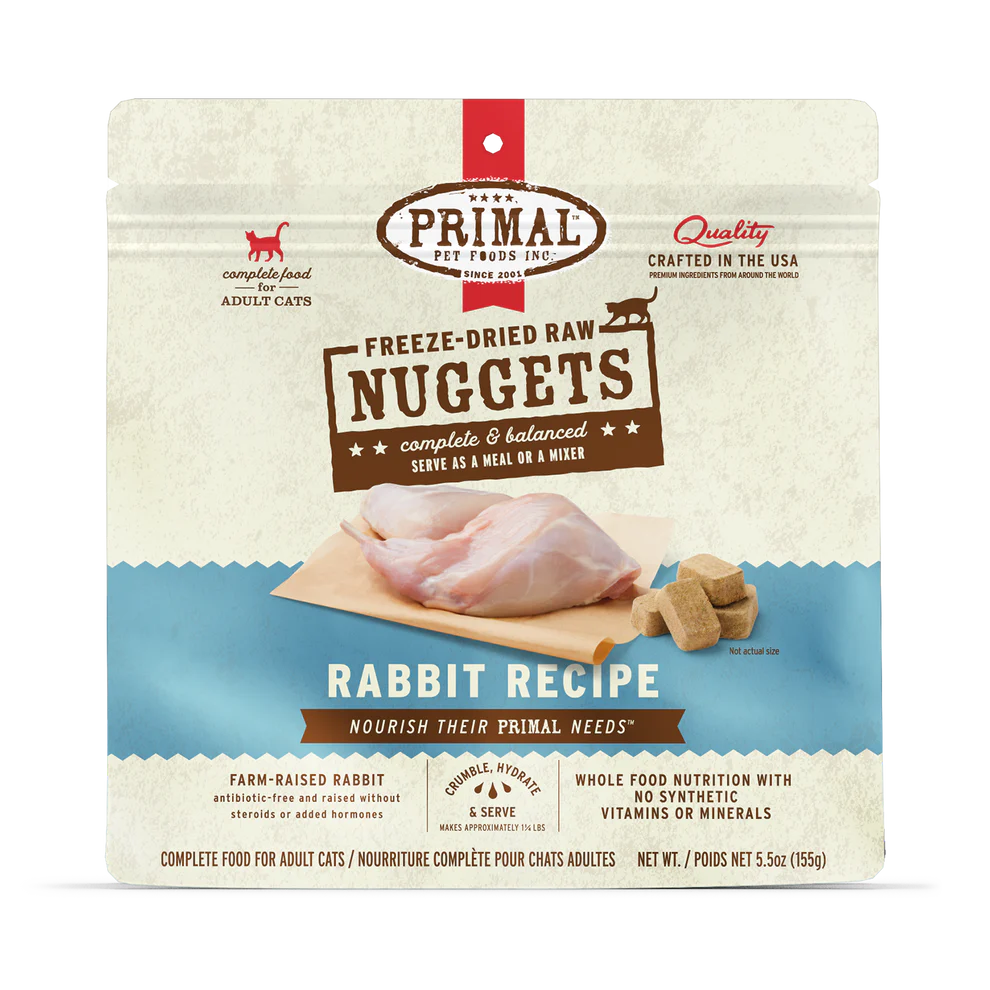 Primal Rabbit Recipe Freeze-Dried Raw Nuggets Cat Food