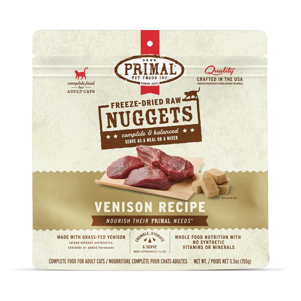 Primal Venison Recipe Freeze-Dried Raw Nuggets Cat Food