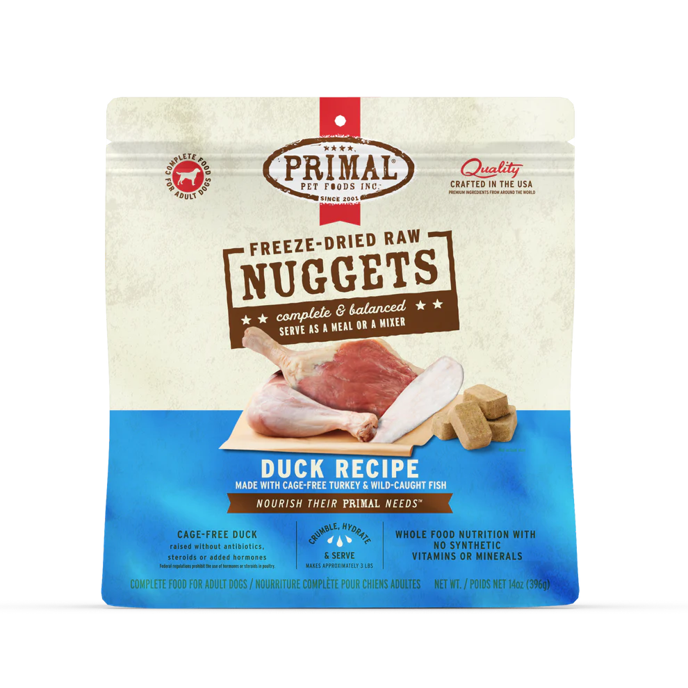 Primal Duck Recipe Freeze-Dried Raw Nuggets Dog Food
