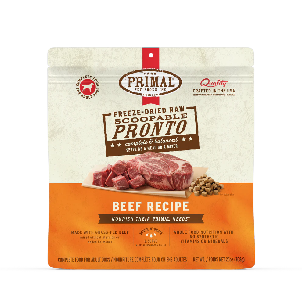 Primal Beef Recipe Freeze-Dried Raw Pronto Dog Food