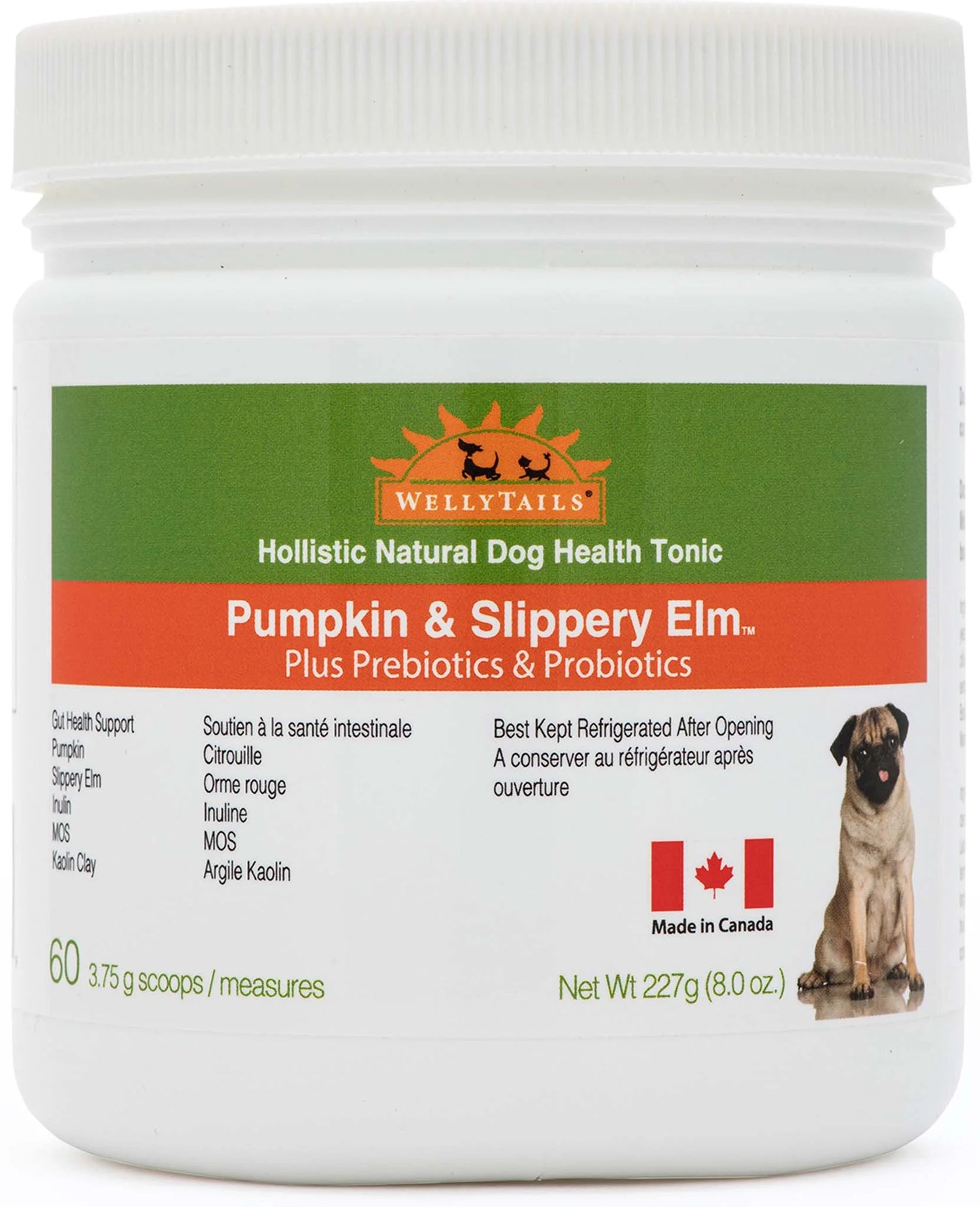 Wellytails gut Prebiotics Plus Pumpkin And Slippery Elm Dog