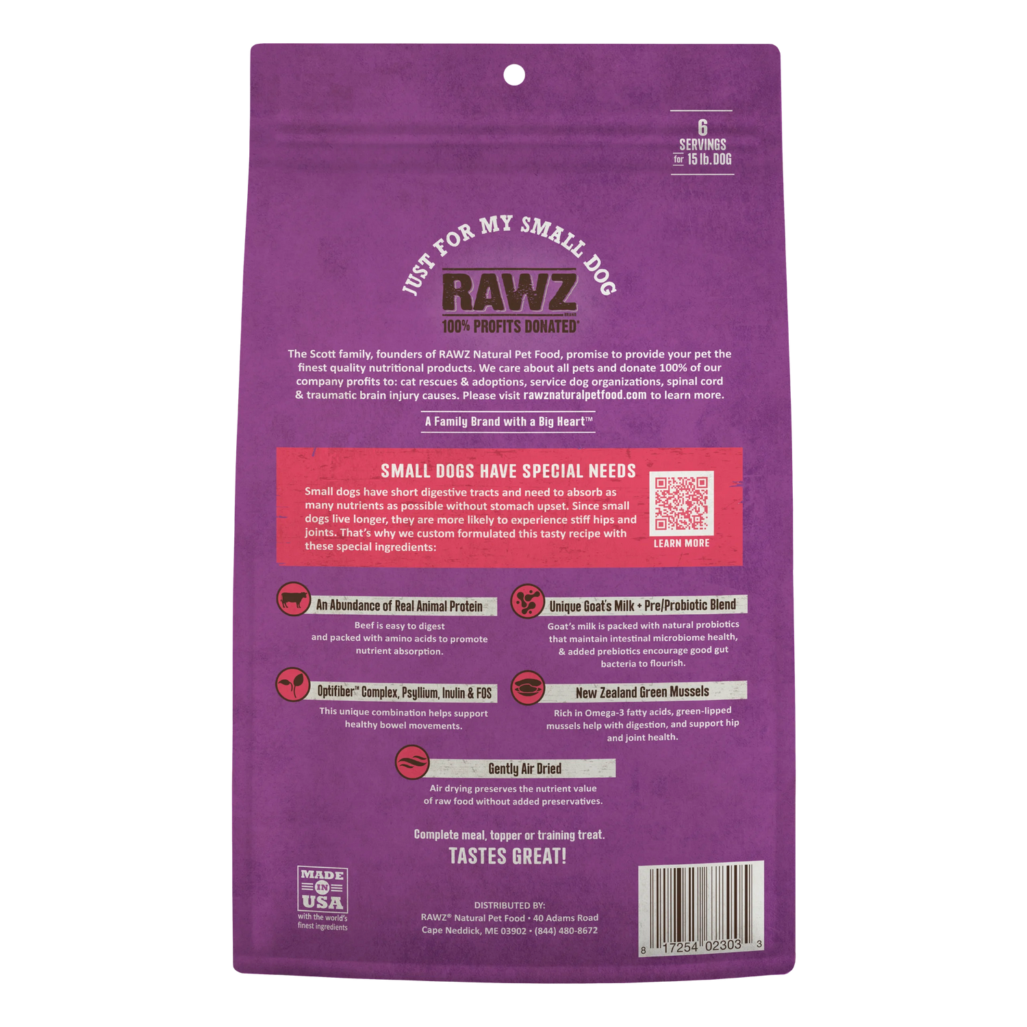 RAWZ Air Dried Just For My Small Dog Beef Recipe