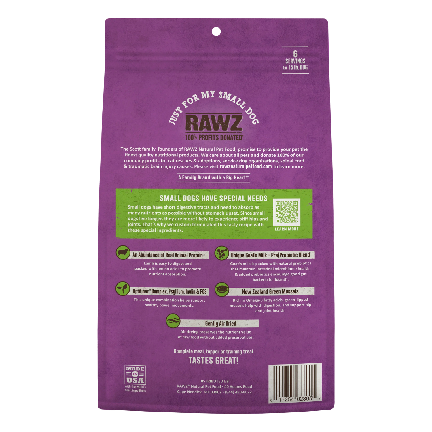 RAWZ Air Dried Just For My Small Dog Lamb Recipe