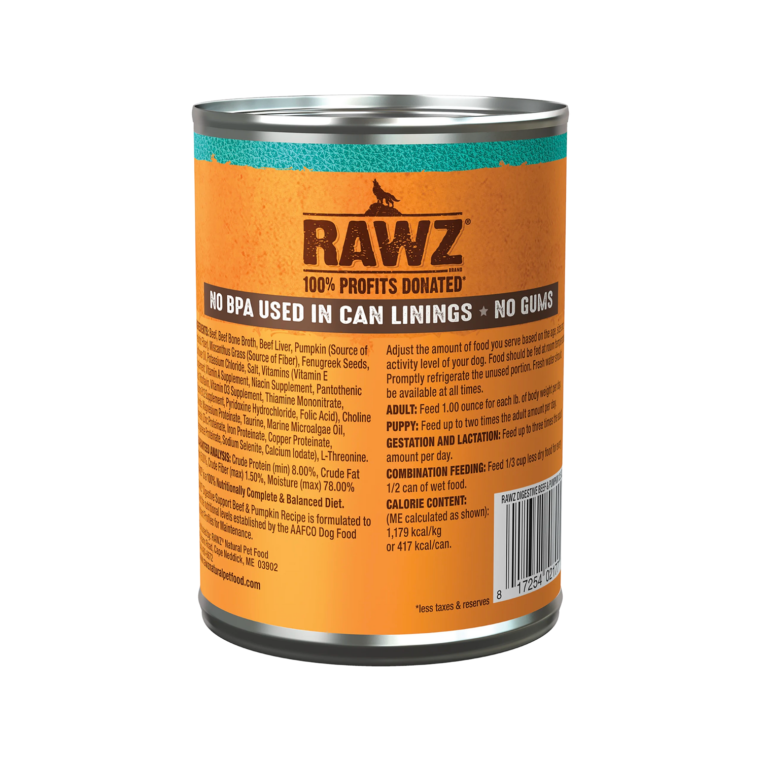 RAWZ Digestive Beef & Pumpkin Pate Wet Dog Food