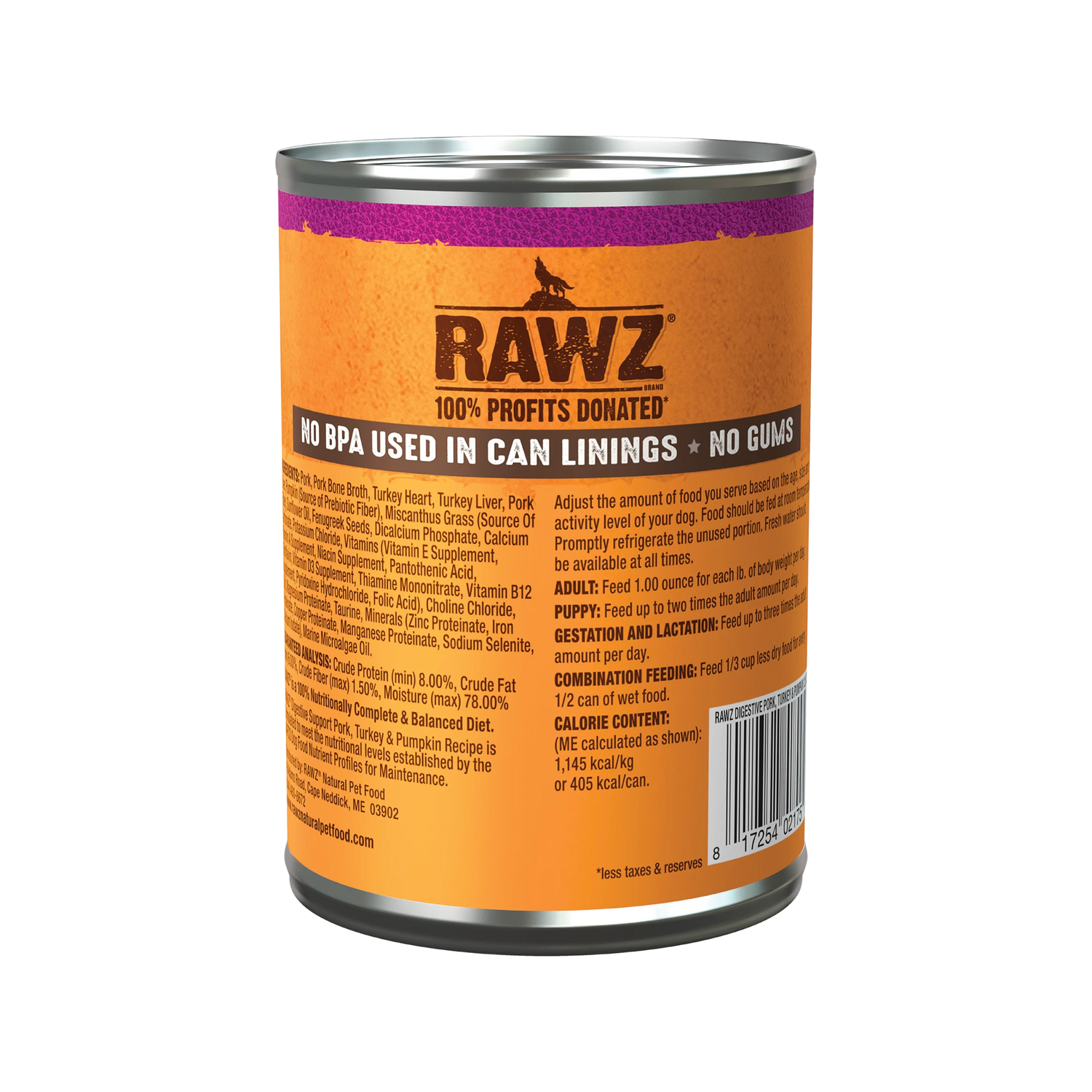 RAWZ Digestive Pork Turkey & Pumpkin Pate Wet Dog Food
