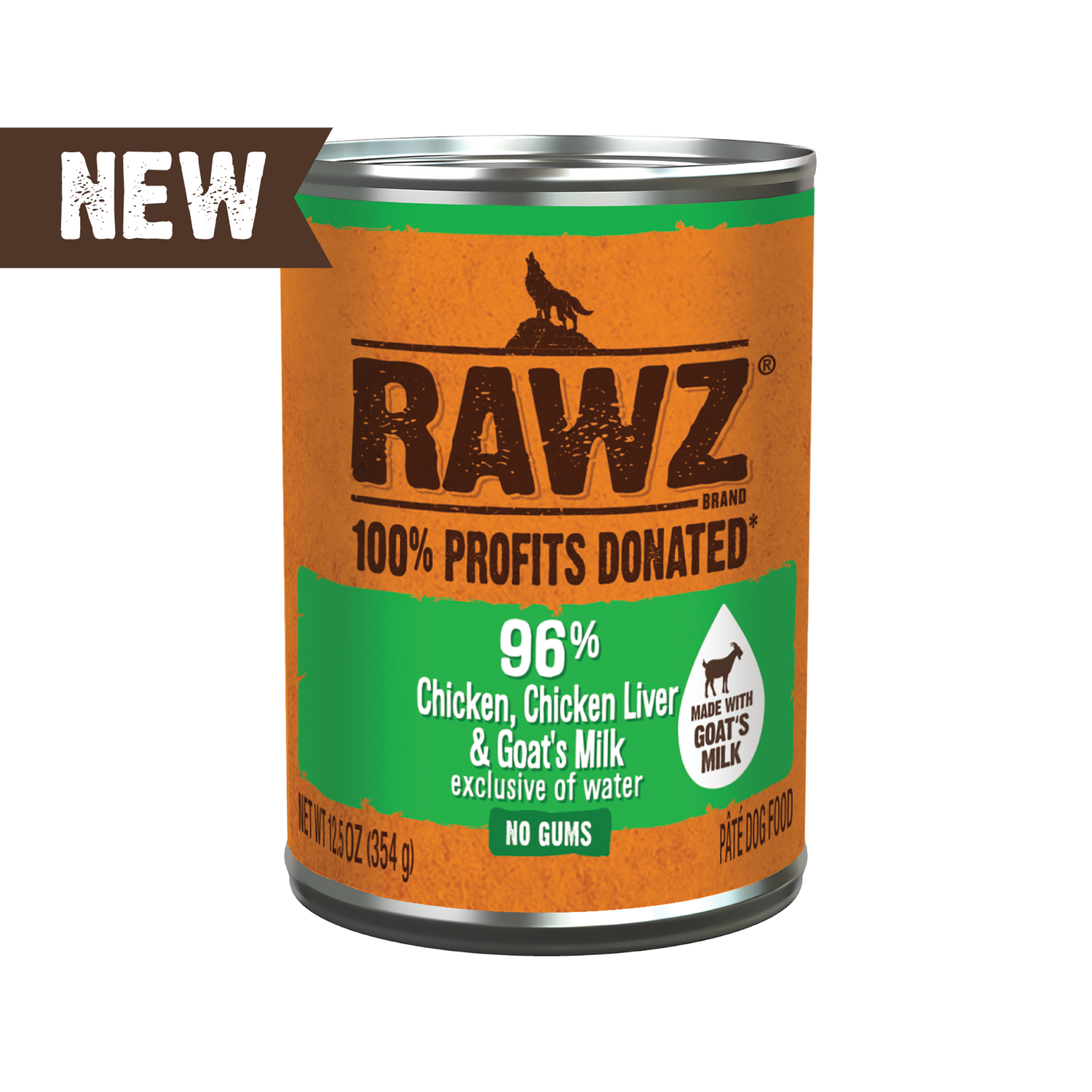 RAWZ 96% Chicken Chicken Liver & Goats Milk Pate Wet Dog Food