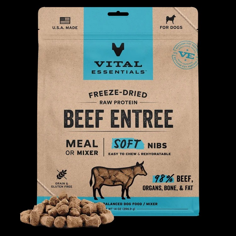 Vital Essentials Freeze-Dried Beef Entree Soft Nibs Dog Food