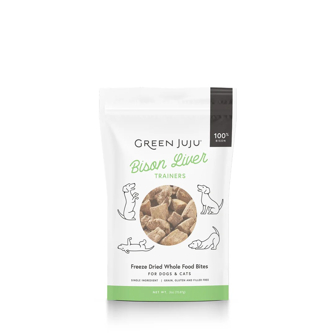 Green Juju Freeze-Dried Single-Ingredient Bison Liver Trainer Treats For Dogs & Cats