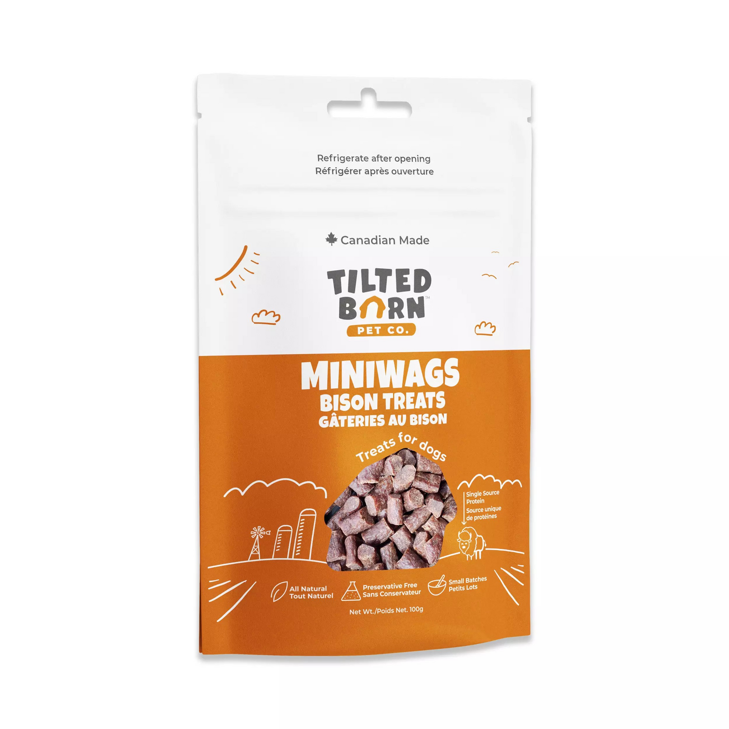Tilted Barn Pet Co. Canadian Bison MiniWags Treats