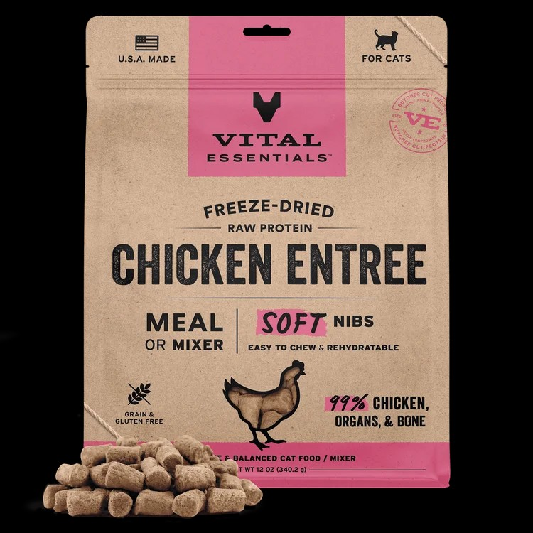 Vital Essentials Freeze-Dried Chicken Entree Soft Nibs Cat Food
