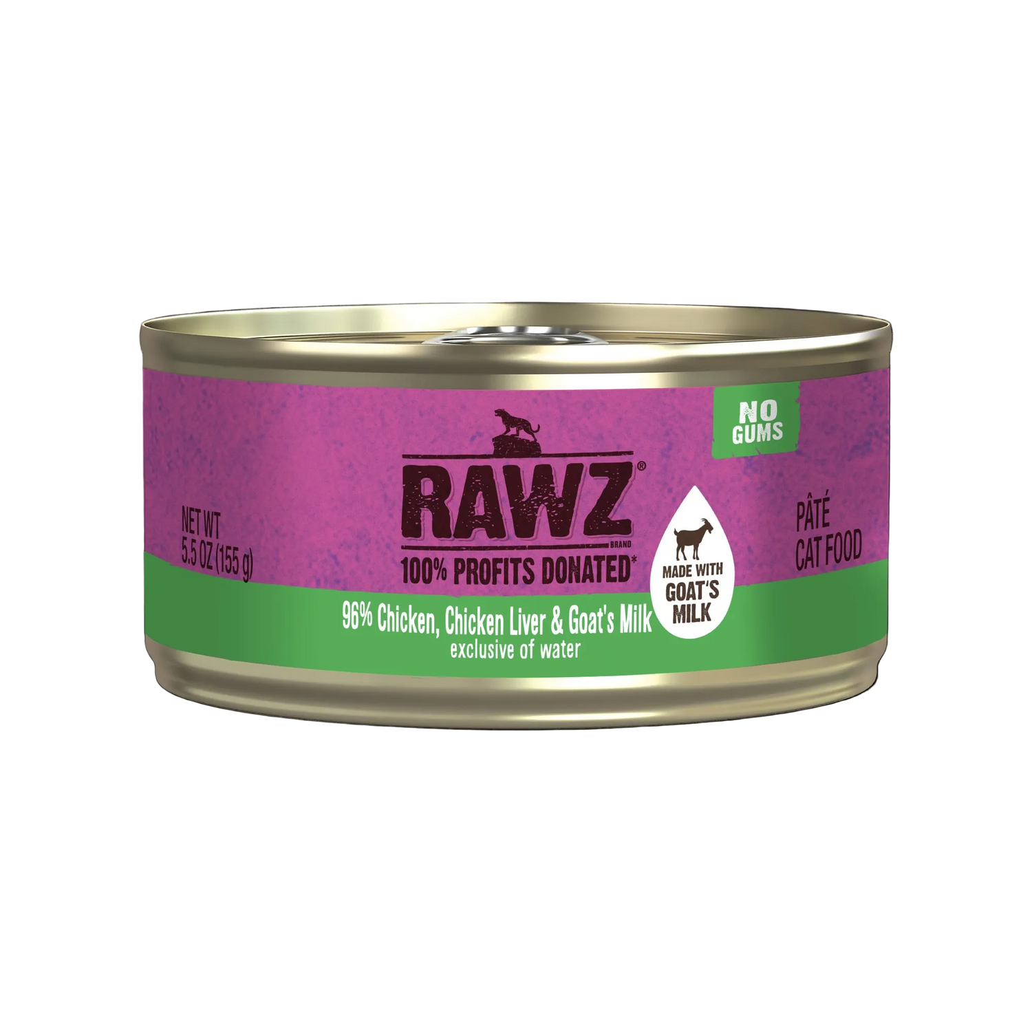 RAWZ 96% Chicken, Chicken Liver & Goat Milk Pate Wet Cat Food